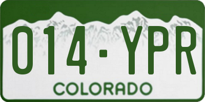 CO license plate 014YPR