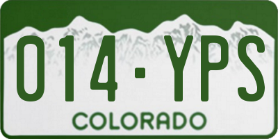 CO license plate 014YPS
