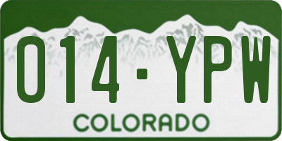 CO license plate 014YPW