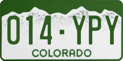 CO license plate 014YPY