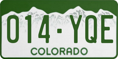CO license plate 014YQE