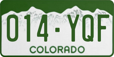 CO license plate 014YQF