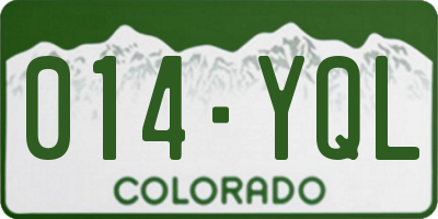 CO license plate 014YQL