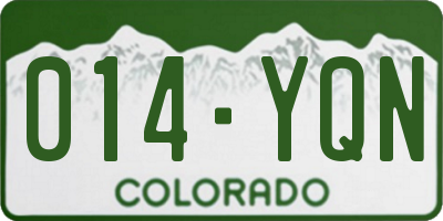 CO license plate 014YQN