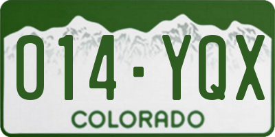 CO license plate 014YQX