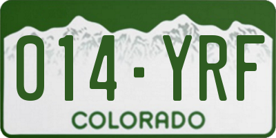 CO license plate 014YRF