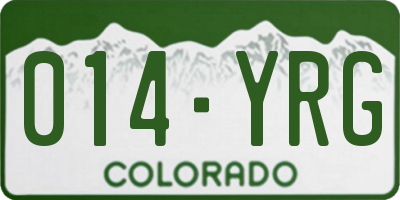 CO license plate 014YRG