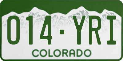CO license plate 014YRI