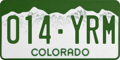 CO license plate 014YRM