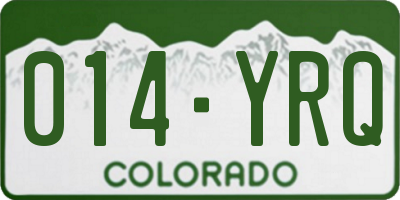 CO license plate 014YRQ