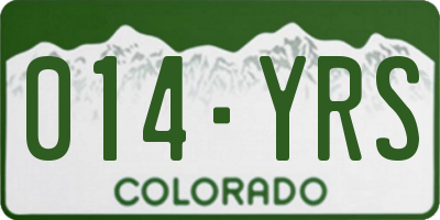 CO license plate 014YRS