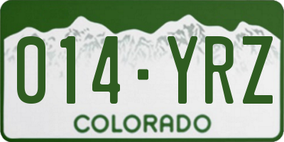 CO license plate 014YRZ