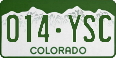 CO license plate 014YSC