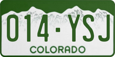 CO license plate 014YSJ