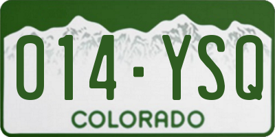 CO license plate 014YSQ