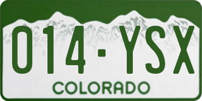 CO license plate 014YSX