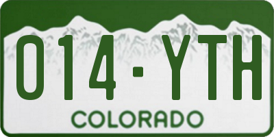 CO license plate 014YTH