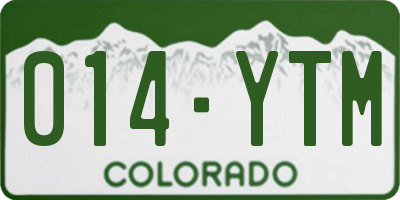 CO license plate 014YTM