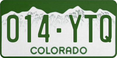 CO license plate 014YTQ