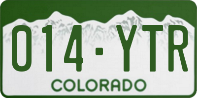 CO license plate 014YTR