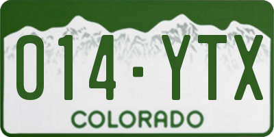 CO license plate 014YTX