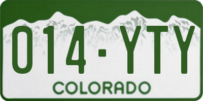 CO license plate 014YTY