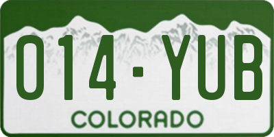 CO license plate 014YUB
