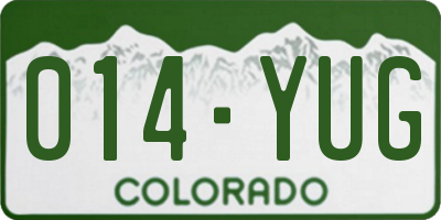 CO license plate 014YUG