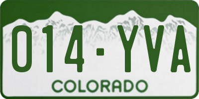 CO license plate 014YVA