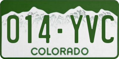 CO license plate 014YVC