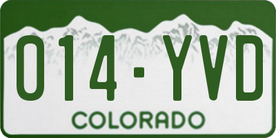 CO license plate 014YVD