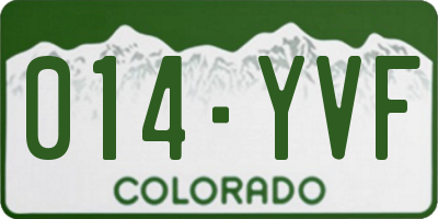 CO license plate 014YVF