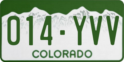 CO license plate 014YVV