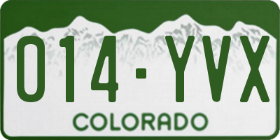 CO license plate 014YVX