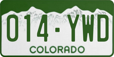 CO license plate 014YWD