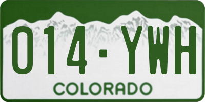 CO license plate 014YWH