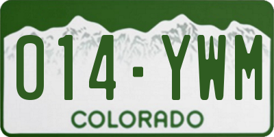 CO license plate 014YWM