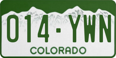 CO license plate 014YWN