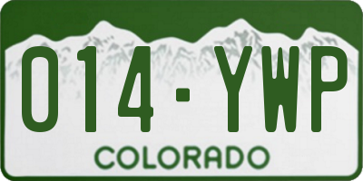 CO license plate 014YWP