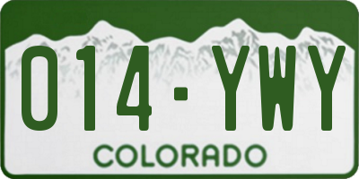 CO license plate 014YWY