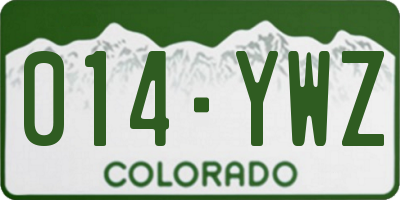 CO license plate 014YWZ