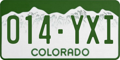 CO license plate 014YXI