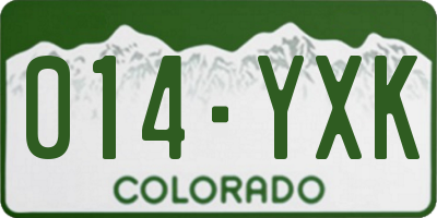 CO license plate 014YXK