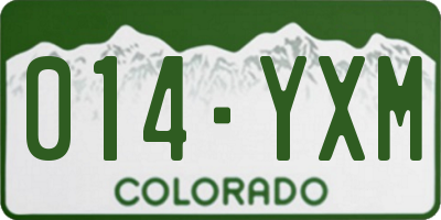 CO license plate 014YXM
