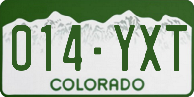 CO license plate 014YXT