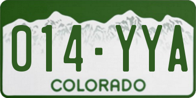 CO license plate 014YYA