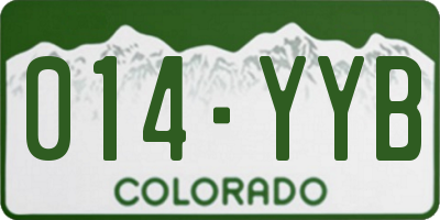 CO license plate 014YYB
