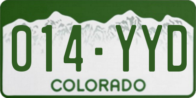 CO license plate 014YYD