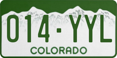 CO license plate 014YYL