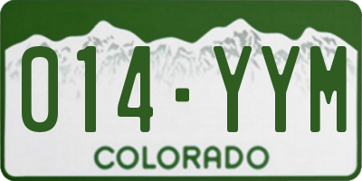 CO license plate 014YYM